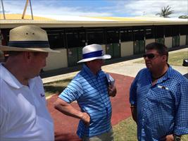 Wayne and John talking to Ron Gilbert (Highgrove Stud) at Magic Millions Yearling Sales